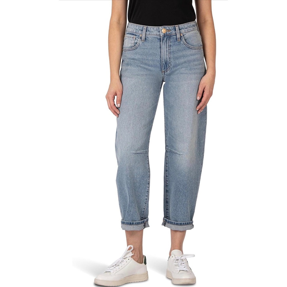 Kut from the Kloth Ashley Slouchy Barrel Jeans Light Wash High Rise Size 2